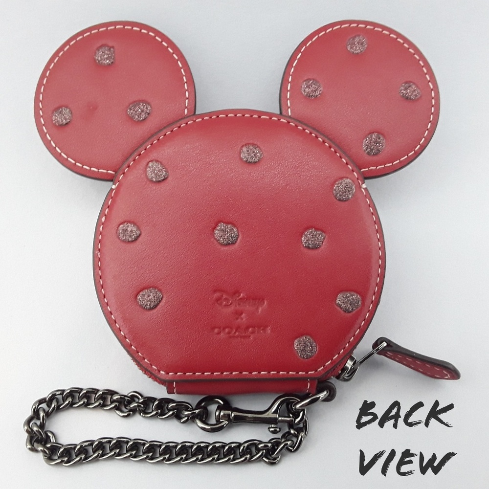 New Coach Disney Coin Purse Minnie Mouse Ears Red - Picture 3 of 4